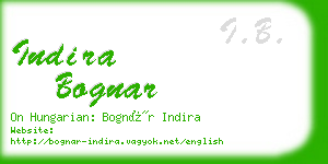 indira bognar business card